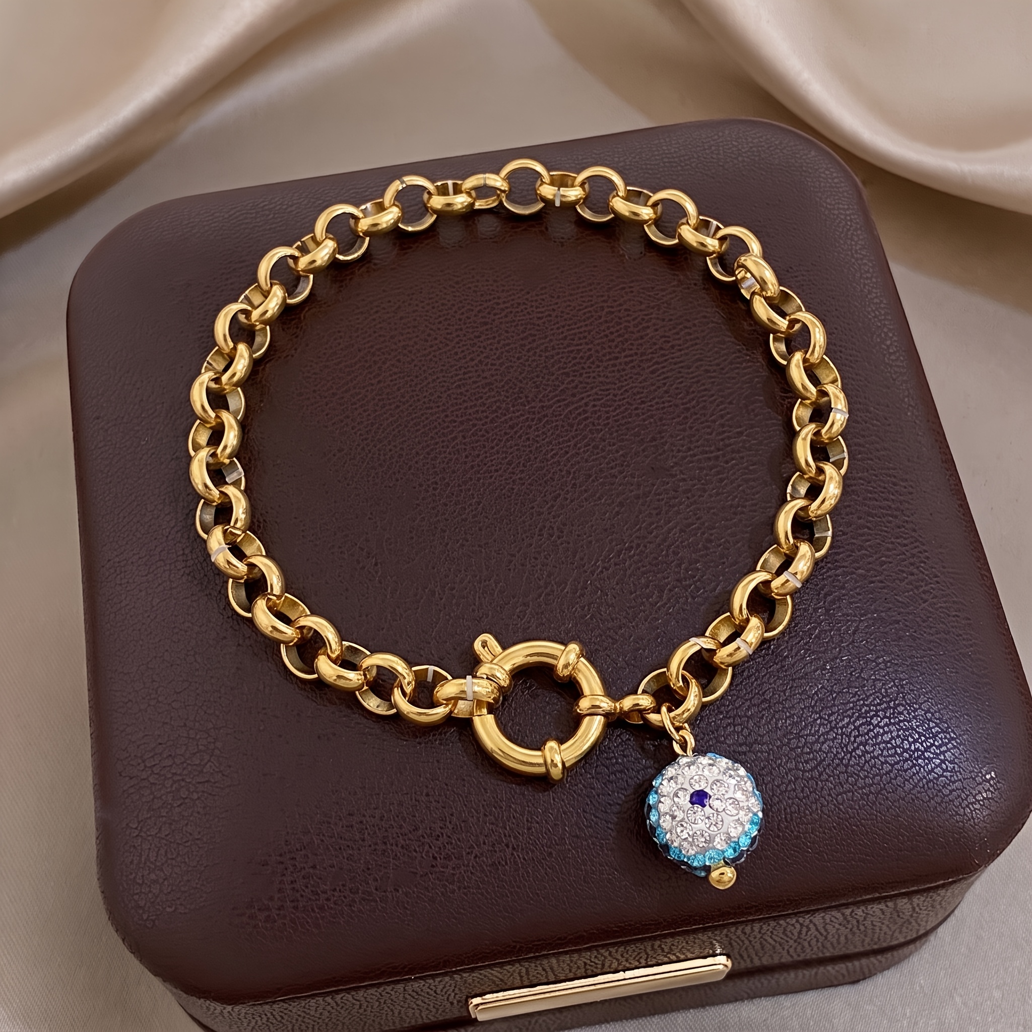 2pcs Unisex 18K Golden Plated Bracelet and Bangle Set
